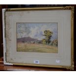 Fred J Knowles Ploughing the Fields signed, watercolour,