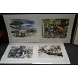 Wolfgang Weber, after, Elephants in East Africa, giclee print, signed to margin,