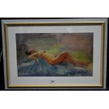 Continental School (20th century) Nude indistinctly signed, oil on board,