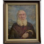 Pauline Boumphrey Portrait of a Bearded Man signed, dated 1954, oil on board,
