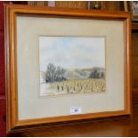 Jack Elliott Vineyards, Sancerre signed, watercolour, 17.