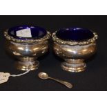 A pair of Edwardian silver salts, Sheffield 1902, sponsor's mark Z Barraclough and Sons,