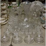 Glassware - A set of six cut glass wine glasses; others vases, drinking glasses, bowls,