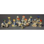 Wade Whimsies - a set of twelve Wade miniature Gnome models, one riding a pig,