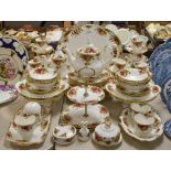 A quantity of Royal Albert Old Country Roses, comprising dinner, tea and coffee ware, bell,