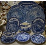 Ceramics - Blue and White - a Spode blue and white Tower pattern plate and bowl;