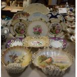 Ceramics - a Royal Crown Derby aves plate; others Worcester, Wedgwood, etc,