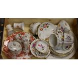 Royal Crown Derby Posies - tea cups and saucers, cream jug, preserve pot and cover,