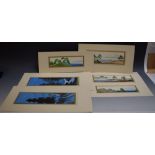 R Mutsumoto (Japanese early 20th century) A set of six original Landscape Studies monogrammed,