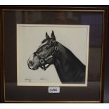 Harry R Nance, (20th century) Ardross Racehorse, sketch and wash, signed and dated,