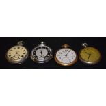 Four top wind pocket watches