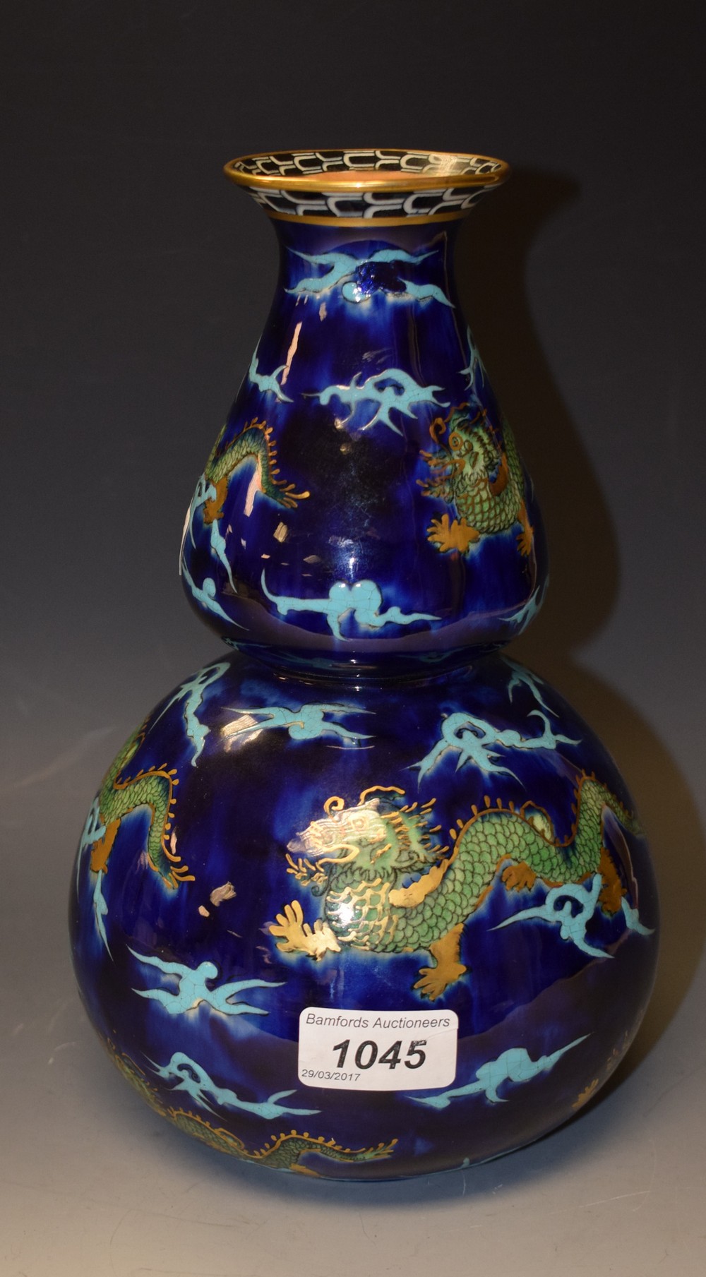 A Corona ware double gourd vase,