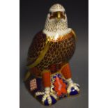 Royal Crown Derby paperweight - a Bald Eagle, gold stopper,