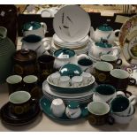 Ceramics - Denby stoneware, Green wheat plates, bowls, teapots, platters,