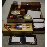 Boxes and Objects - an Art Deco roll top cigarette box inlaid with Scotty dogs;