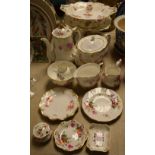 Ceramics - a Royal Crown Derby Pinxton Roses tea service, comprising teapot, coffee pot,