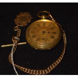 A gilt faced pocket watch,