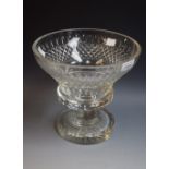 An early 20th century heavy weight cut glass fruit bowl,