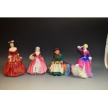 Royal Doulton figures - Vivienne, HN 2073, 1950; MelissaHN2467; Silks and Ribbons,