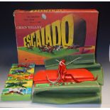 A vintage Chad Valley Escalado horse racing game, with five cast metal horses,