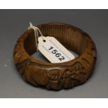 Tribal Art - an African teak or Mukwa hardwood tribal bangle or bracelet,