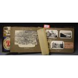 Album Italian embossed leather 33 x 24cm containing beer bottle labels, RAF Bilbeis,