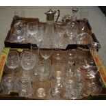 Glassware - an extensive collection of glassware to include stemware; bowls; cut glass decanters;
