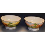 A pair of 19th Century porcelain bowls,