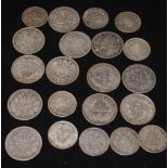 German empire, silver 1 mark coins, 1875A AF, 1876A F, 1876F, F, 1881A F, 1900F EF, 1902A VF (2),