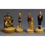 A set of four Wade miniature DC Comics figures, Batman, Alfred, Super Girl,