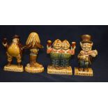 A set of four Wade Guiness Advertising models, Wellington in Boot, John Bull, The Mad Hatter,