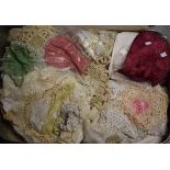 Linen and Lace - various, doilies, table cloths,