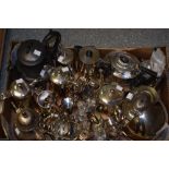 Metal Ware - A plated Walker & Hall four piece tea set comprising tea pot, hot water jug,