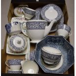 A Mintons tea service, Infanta pattern, comprising tea pot, six cups and saucers, six tea plates,