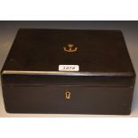 A 19th century lacquered deed box,