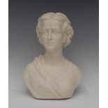 A Copeland Parian bust, Princess Alexandra, Crystal Palace Art Union F M Miller Sculpt', 25cm high,