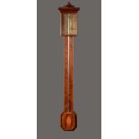 A 19th century mahogany stick barometer, 15.