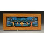 A contemporary Moorcroft Cambrian Blue pattern rectangular plaque, designed by Kerry Goodwin,
