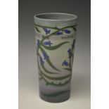A Dennis Chinaworks Bluebell pattern tapering cylindrical vase, designed by Sally Tuffin,