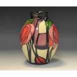 A contemporary Moorcroft Charles Rennie Macintosh pattern vase, designed by Emma Bossons,