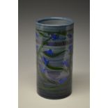 A Dennis Chinaworks Bluebell pattern cylindrical vase, designed by Sally Tuffin,