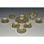 A Royal Winton Queen Anne pattern chintz tea service, for six comprising teacups and saucers,