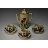 A T G Green and Co Ltd Crocus Ware part coffee set,