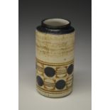 A Troika collared cylinder vases, designed by Aril Bennett,