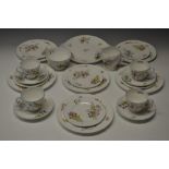 A Shelley Wild Flowers pattern tea service, for six, comprising teacups, saucer, side plates,