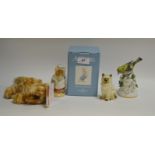 A Border Fine Arts Beatrix Potter figure 'Lady Mouse; another, 'The Goldcrest'; etc.