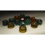 A quantity of Victorian glass Piano/furniture feet