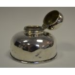 An Edwardian silver domed circular inkwell,