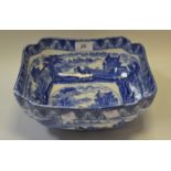 A Cauldon blue and white fruit bowl,