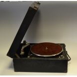 A cased Columbia gramaphone
